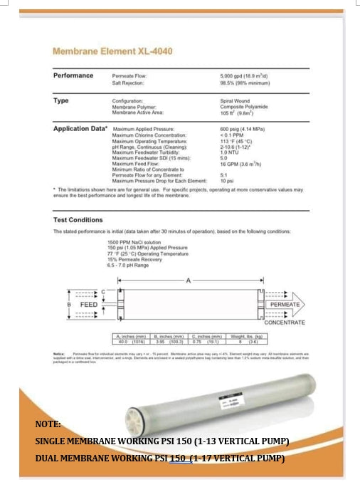 MEMBRANE ELEMENT XL-4040
