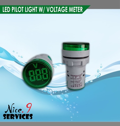 LED PILOT LIGHT WITH VOLTAGE METER