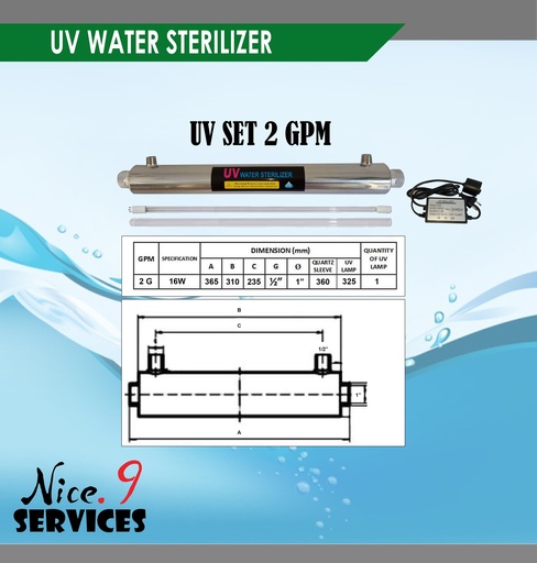 UV Water Sterilizer 2GPM