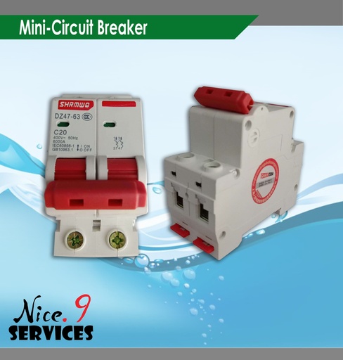 MINI BREAKER-ELECTRICAL-DZ47-63 2P: 20A